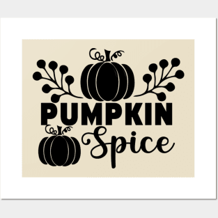 Pumpkin Spice Simple Lettering Posters and Art